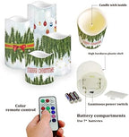 Jeiento Flickering Flameless Pillar Candles with Timer, Battery Operated White Real Wax Warm Light Pillar Candles, Christmas Tree Decal - Image 3