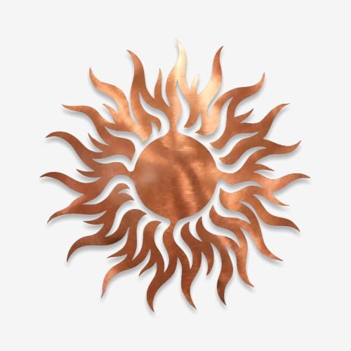 Sun Metal Wall Art Celestial Plaque Decor for Home Living Room Bedroom Garden Patio Indoor Outdoor Stylish Rustic Hanging Ornament (24 INCH) by Unknown