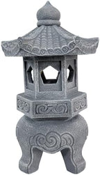Pagoda Garden Statue, Resin Solar Japanese Pagoda Lantern, Decorative Zen Garden Landscape for Yard Patio Lawn, Style 3, Statue - Image 6