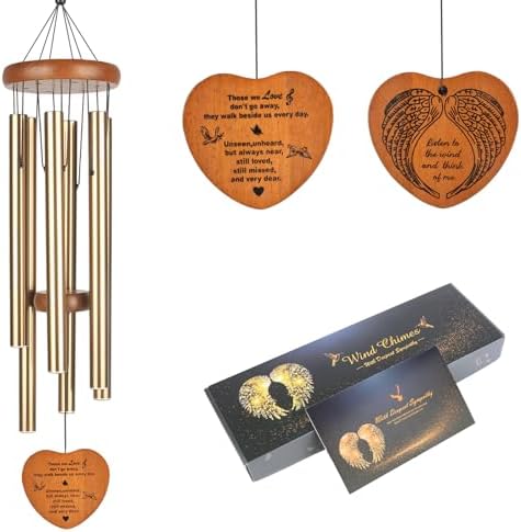 Memorial Wind Chimes, 37" Large Outdoor Wind Chimes for Loss of Loved One, Meaningful Sympathy Gifts in Memory of Father, Mother or a Loved One by beboligh