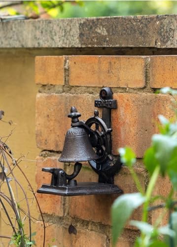 Cast Iron Doorbell, Wall Mount, Rustic Nautical Anchor Design, Antique Style Hanging Dinner Bell for Outdoor Garden,Farmhouses, Front Doors - Image 3