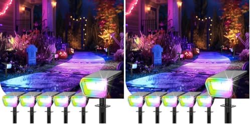 Linkind Halloween Solar Spot Lights Outdoor Waterproof Multicolor 12 Pack by Linkind