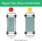 Upgrade Garden Kneeler and Seat Stool, Foldable Heavy Duty Garden Bench Workseats with Tool Pocket and Soft EVA Kneeling Pad for Senior, Gardening Lovers, Green (Wider) - Image 3