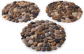 Wind & Weather Exclusive River Rock Stepping Stones, Perfect for Garden Paths & Walkways, Natural Outdoor Decorative Stones, Durable Set of 3 by WindWeather