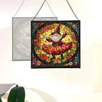 Petal Skirt Gnome Dance Stained Glass Suncatcher – Square Hanging Window Panel for Home or Greenhouse – Whimsical Glass Art Gift for Garden Lovers, Christmas, Halloween, Father Days RKJjbe - Image 4