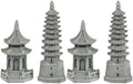 Yardwe 4 Pcs Mini Pagoda Ornaments, Miniature Pagoda Statue Chinese Zen Pagoda Figurine for Garden, Office Home Desktop Decoration by YARDWE