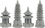 Yardwe 4 Pcs Mini Pagoda Ornaments, Miniature Pagoda Statue Chinese Zen Pagoda Figurine for Garden, Office Home Desktop Decoration by YARDWE