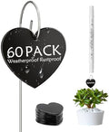 60-Pack Iron Metal Heart Shaped Garden Markers Weatherproof Metal Plant Labels Large Planting Seedling Stake Signs, for Seedlings Herbs Vegetable Greenhouse Gifts with White Marker Pen Labels by cureder