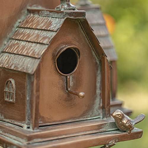 Zaer Ltd. Large Copper Colored Multi-Birdhouse Stakes, Room for 5 Bird Families in Each (XL Country Farm Home Colorado) - Image 5