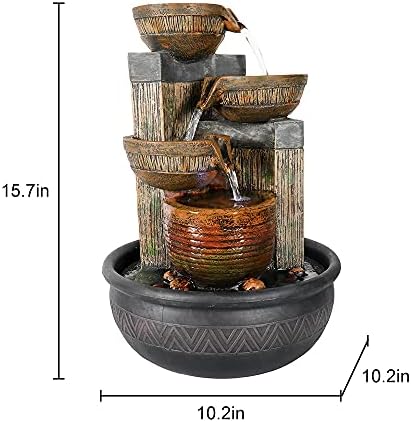 Hamiedun Tabletop Water Fountains Indoor Waterfall and Calming Water Sound Relaxation Desktop Fountain，The for Office, Room Decoration, Portable Feng Shui Fountain Indoor and Outdoor (15.7iches) - Image 7