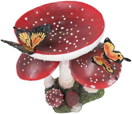 Ebros Gift Enchanted Fairy Garden Toadstool Mushrooms Forest with Monarch Butterflies Home Decor Figurine 9.25" H Do It Yourself Ideas Collectible Mini Fairies Pixies Fantasy - Image 2