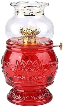 Metal Litten Kerosene Lantern, Vintage Oil Lamps for Indoor Use - Portable Classic Oil Lamp - Rustic Hurricane Lamps for Outdoor Camping ( Color : Rojo ) by Unknown