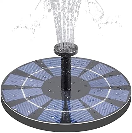 Solar Fountain Pump 2. 5 W Circle Solar Water Pump Floating Fountain Built- in 800 mAh Battery with 4 Nozzles, for Bird Bath, Fish Tank, Pond or Garden Decoration Elegant and Beautiful by Unknown