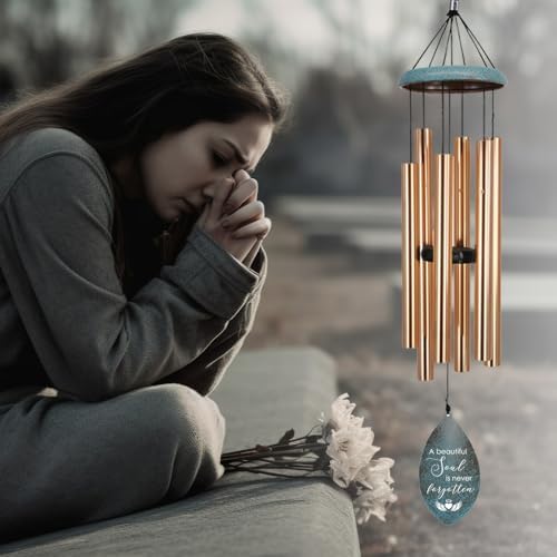 Personalized Memorial Wind Chimes, Gifts for Loss of Loved One, Sympathy Wind Chime for Loss of Dad/Mom, 36inch Mourn Wind Chimes, Garden Decor Outside - Image 2