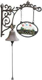 Farmhouse Decorative Dinner Bell Cast Iron Doorbell Creative Retro Duck Wall Bell Pastoral Home Garden Decorations Hanging Bell (Black 34 * 33 * 11cm) by Unknown