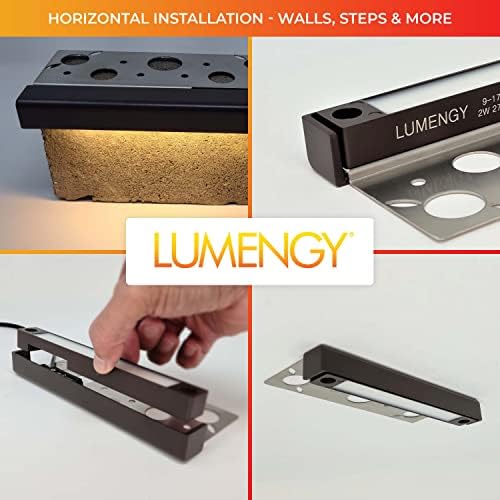 LUMENGY 7 Inch 2W LED Hardscape Light, 2700K Warm White, Easy Replaceable Feature, Includes 3 Mounting Plates for Outdoor Steps, Retaining Walls and Paver Steps, 12V, Black Finish - Image 5