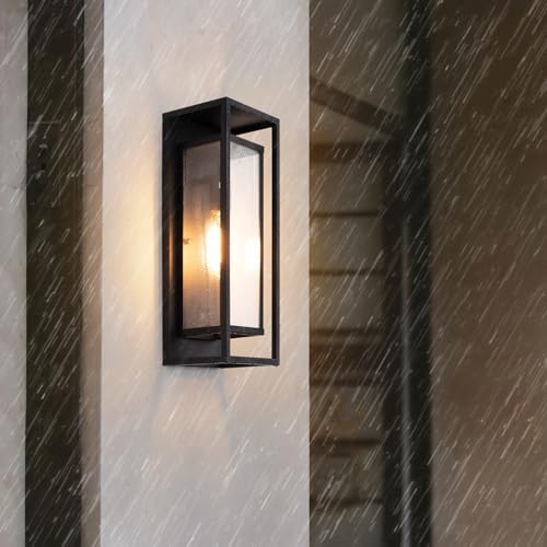 mirrea 18" Modern Outdoor Porch Wall Light, Matte Black, Pack of 4 - Image 5