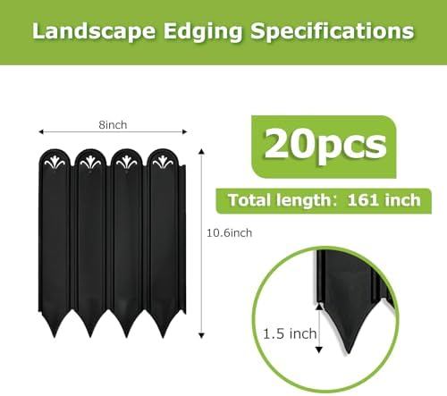 Landscape Edging - 30pcs Plastic Garden Edging,Single Piece Size:11 * 8inch - Image 2