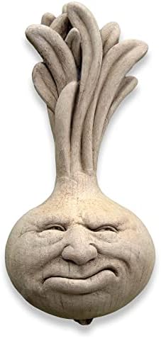 Carruth Studio, Ornery Onion Figurine, Original Sculpture Handcrafted in Stone, Artisan Made by Carruth+Studio