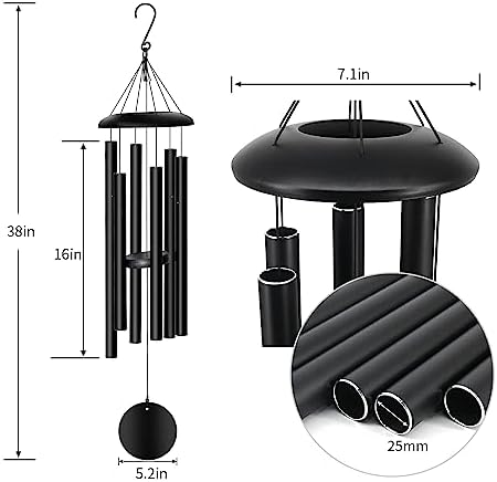 FDOCOI Wind Chimes Outdoor, 38'' Large Memorial Wind Chimes for Outside Deep Tone, Wind Chime Gifts for Garden Hanging Decor, Sympathy Gift - Image 4