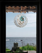 10 Inch Teal Vintage Floral Wind Spinner for Yard and Garden, Retro Flowers Wooden Butterfly Hanging Ornaments Outdoor 3D Kinetic Wind Sculpture Spinners Indoor Outdoor Patio Décor Ornaments Gift - Image 6