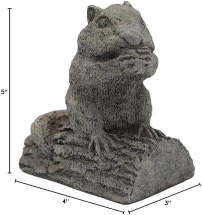 Solid Rock Stoneworks Chipmunk Stone Statue 5in Tall Pre Aged Color - Image 5