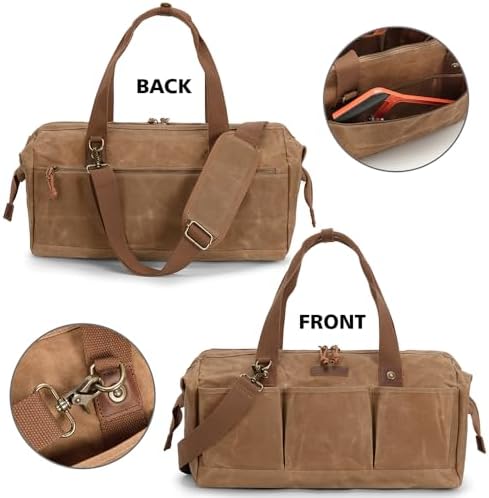 Heavy Duty 18-Inch Tool Bag with 12 Pockets, Large Zippered Tool Organizer, Portable Empty Toolbox for Mechanics, Electricians, DIY – Durable Soft Handle, Ideal Father’s Day or Birthday Gift - Image 6