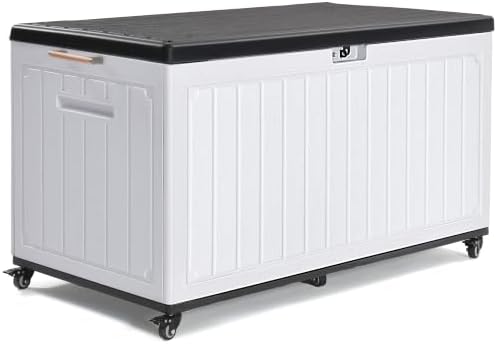 YITAHOME 90 Gallon Outdoor Double-Wall Deck Box with 6 Swivel Wheels by YITAHOME