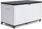 YITAHOME 90 Gallon Outdoor Double-Wall Deck Box with 6 Swivel Wheels by YITAHOME