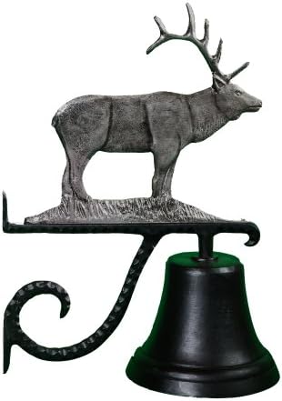 Montague Metal Products 7.75″ Diameter Cast Bell with Ornament, Hanging Bell, Dinner Bell, Heavy Duty Cast Aluminum (Elk) by MontagueMetalProducts