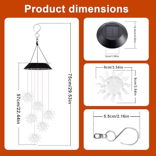 7-Color Light Changing Sun Solar Lights for Outside, Solar Lights - Image 5