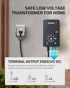 DEWENWILS 60W Low Voltage Transformer, Dusk to Dawn Sensor, Countdown Timer - Image 5