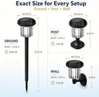 Solar Pathway Lights Outdoor 4 Pack, 3-in-1 Ground Wall Post Mount - Image 7