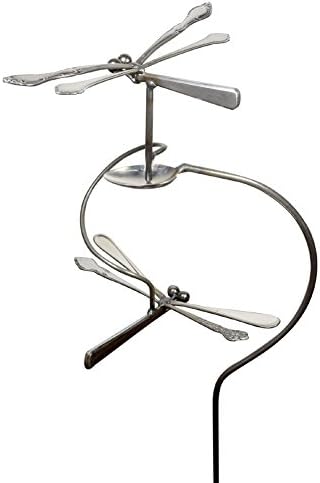American Made Dancing Dragonflies Balancing Garden Stake and Upcycled Utensil Sculpture by ModernArtisans