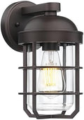 Emliviar Farmhouse Wall Mount Outdoor Lighting, Nautical Exterior Light Fixture Metal with Clear Glass, Outside Light in Oil Rubbed Bronze Finish for Garden & Porch, GE255BL ORB by EMLIVIAR