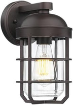 Emliviar Farmhouse Wall Mount Outdoor Lighting, Nautical Exterior Light Fixture Metal with Clear Glass, Outside Light in Oil Rubbed Bronze Finish for Garden & Porch, GE255BL ORB by EMLIVIAR