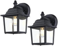 LIT-PaTH Outdoor Wall Light Fixture, Antirust Aluminum Glass, Black 2 Pack by LIT-PaTH