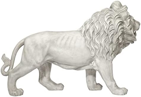 Design Toscano Regal Lion Sentinel of Grisham Manor Outdoor Entryway Garden Statue, Left, 37 Inch Tall, Cast Stone Resin, Antique Stone - Image 5