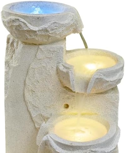 41.34" Outdoor Water Fountain LED Waterfall Water Feature for Garden Patio - Image 5
