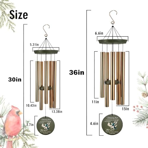 Personalized Memorial Wind Chimes for Outside, Sympathy Gifts Wind Chime for Loss of Loved One, Beautiful Decor with Deep Tone, Ideal for Funeral, Remembrance & Bereavement, Produced in Texas - Image 4