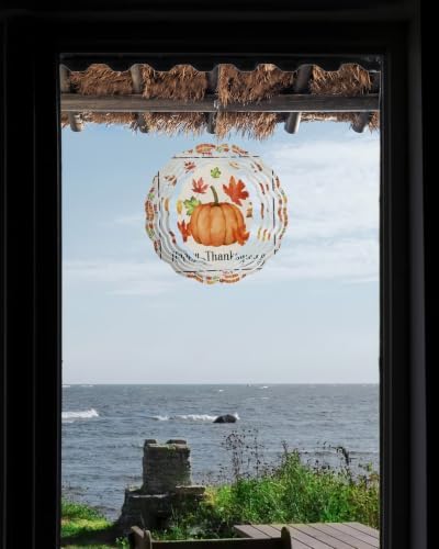 10 Inch Pumpkins Thanksgiving Wind Spinner for Yard and Garden, Fall Rustic Leaves Farmhouse Art Hanging Ornaments Outdoor 3D Kinetic Wind Sculpture Spinners Indoor Outdoor Patio Décor Ornaments Gift - Image 6