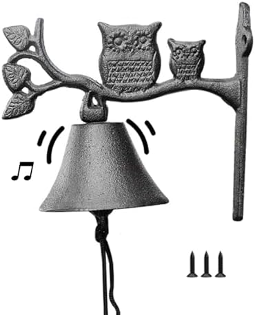 Outdoor Cast Iron Vintage Owl Doorbell, a Dinner Bell with a Farmhouse Style Design, Perfect for Home Christmas Garden Shop by Unknown