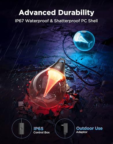 Govee Clear Bulb Outdoor String Lights, 144ft IP67 Patio & Backyard Lights - Image 3