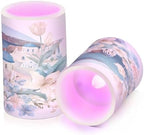 ALAZA Lily Flower Greece Flameless Candles, LED Pillar Candles with Remote Timer, Battery Operated Candles Set of 2 - Image 5