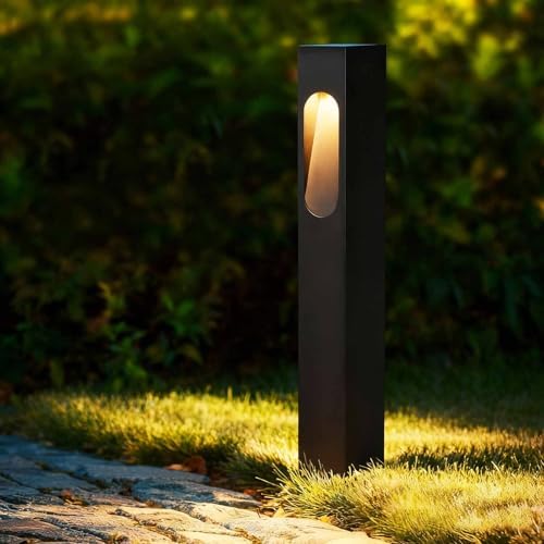 Modern Pathway Light Landscape Path Light 3000K Warm Led Bollard Lighting Fixture Outdoor Waterproof Walkway Light Aluminum Rainproof Path Lamp for Garden Lawn Courtyard Driveway 23.6in by YMDHFS