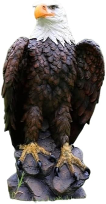 13" H x 24.4" L Standing Bald Eagle Garden Statue, Hand-Painted American Eagle Sculpture, Indoor & Outdoor Lawn Courtyard Decor, Patriotic Themed Decor,Brown - Image 6