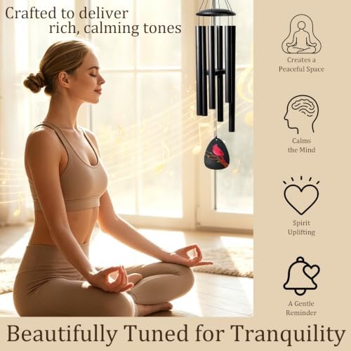 Cardinal Memorial Wind Chimes,32" Sympathy Windchimes for Loss of Loved One - Image 4