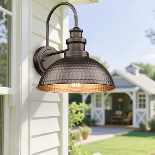Casia Farmhouse Barn Lights - Rustic Wall Sconce, Exterior Outdoor Mounted Lighting Fixture, Vintage Wall Light, Porch Lantern Lamp for Front Door,Porch,Patio,Garge (Oil Rubbed Bronze, 1 Pack) - Image 2