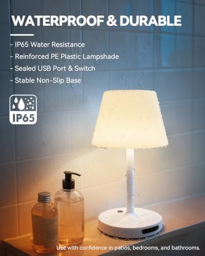 SAIWEYA Outdoor Waterproof Shower Lamp, 5200mAh Rechargeable Bathroom Lamp - Image 2