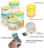Flameless Candles Battery Powered with Multicolor Timer Remote Control Everlasting Fake Candles for Party Garden Indoor Outdoor Coastal Decor, Beach Coastal Multi - Image 6